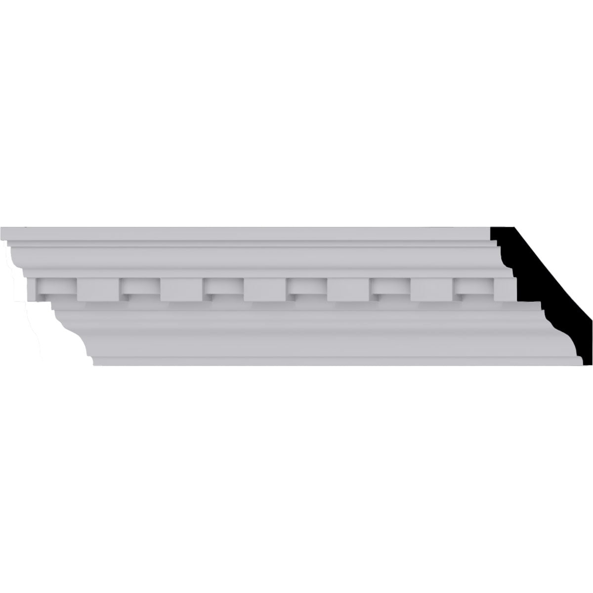 Primed White Polyurethane Dentil Crown Moulding 94.5"