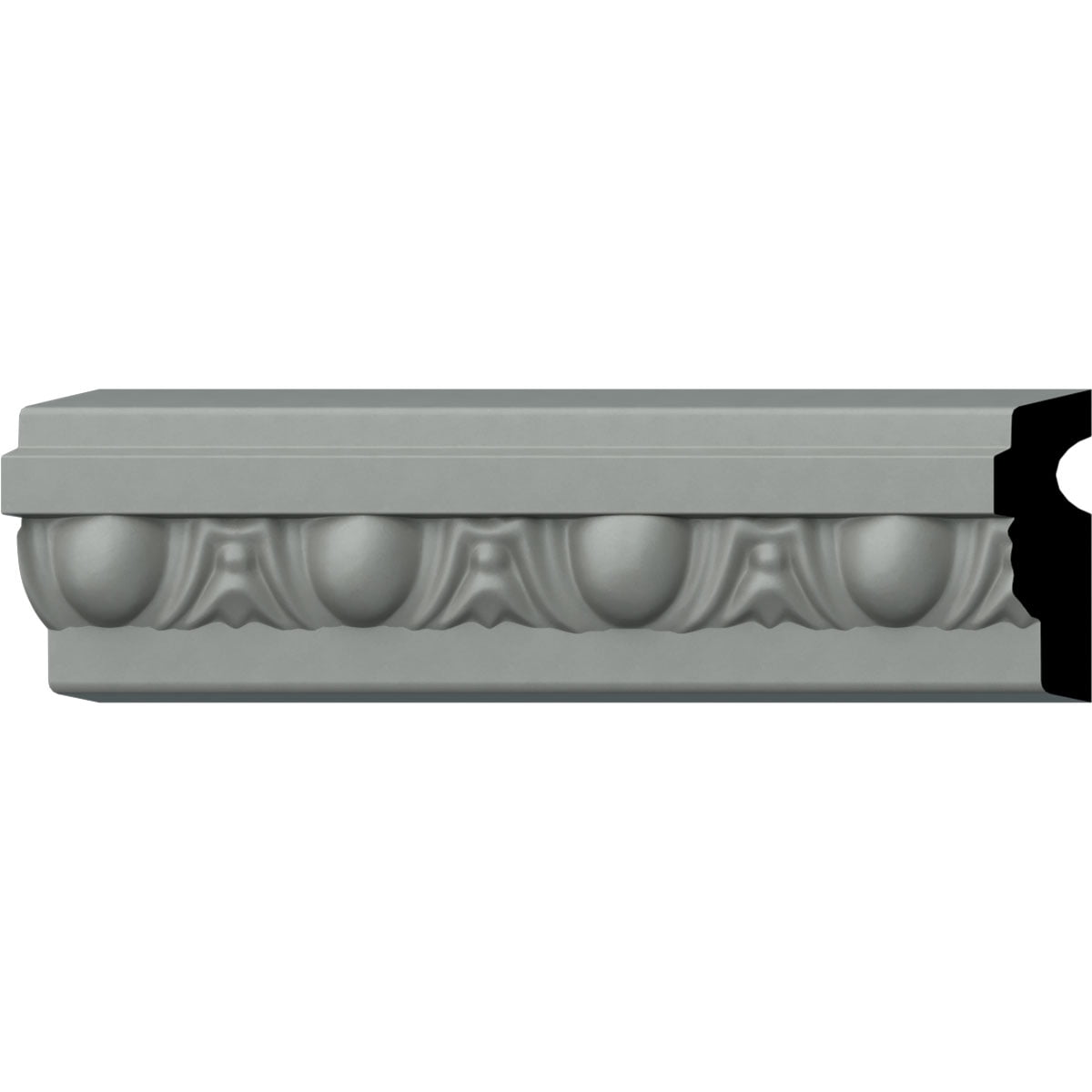 94.5" White Polyurethane Egg & Dart Crown Moulding