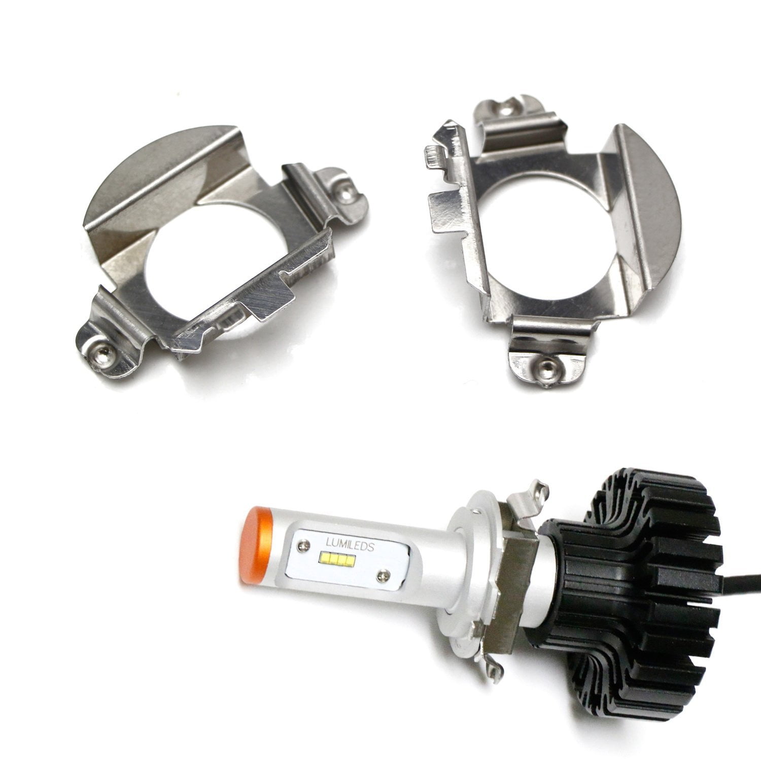 (2) H7 LED Headlight Bulbs Adapters Holders Retainers For MercedesBenz