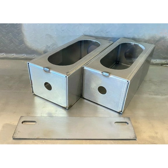 (2) HD Metal Trailer Tail Light Boxes for 6" Oval & 3/4" Round Lights