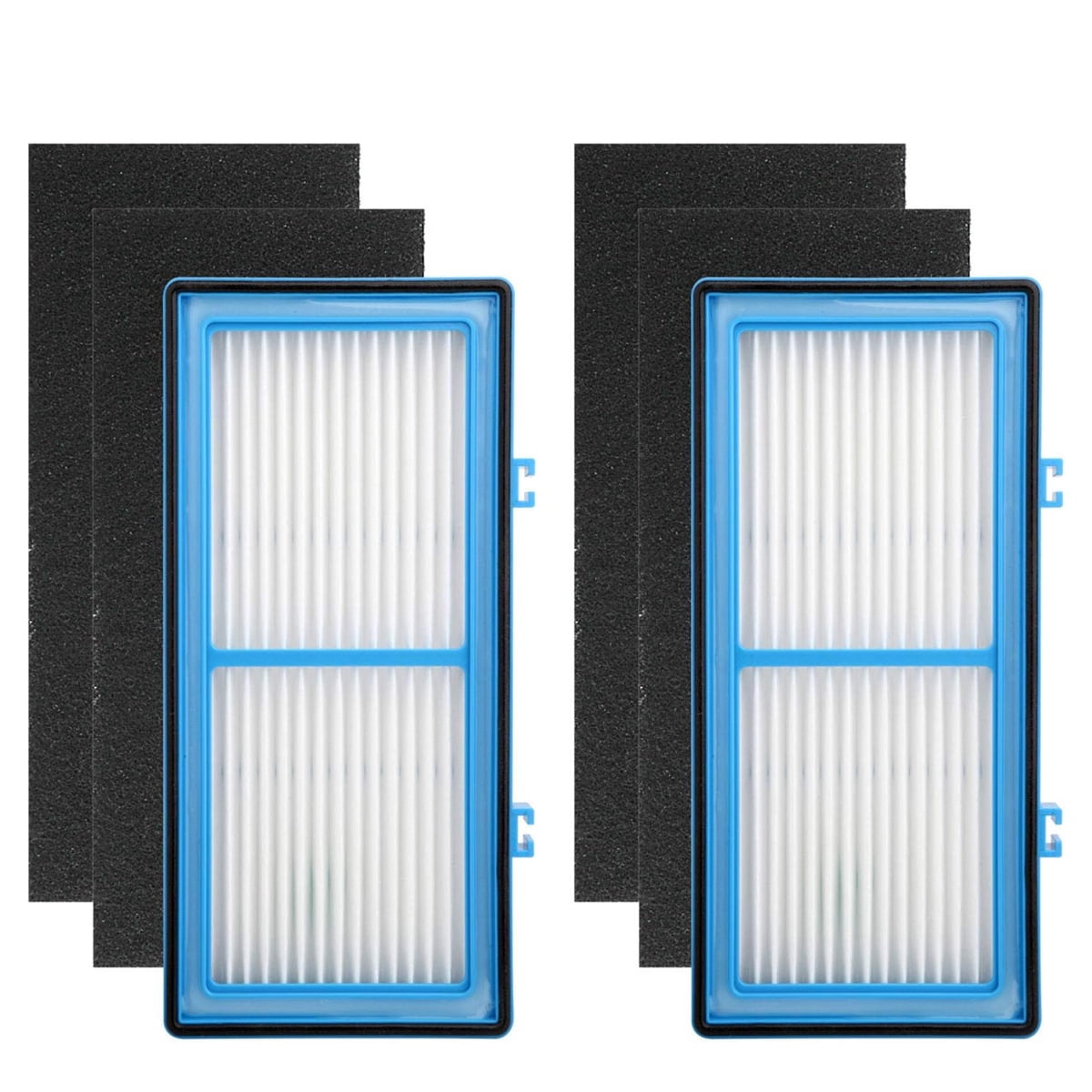 Blue and Black HEPA Air Purifier Replacement Filters Set