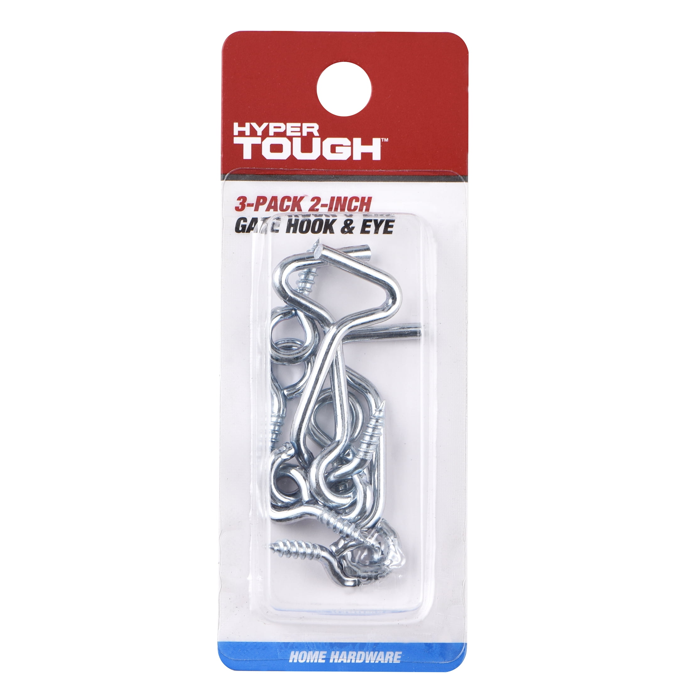 2 in. Gate Hook and Eye, Zinc Plated, 3 Pack