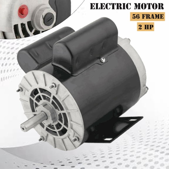 2 HP Air Compressor Duty Electric Motor 56 Frame 3450 RPM Single Phase 110V