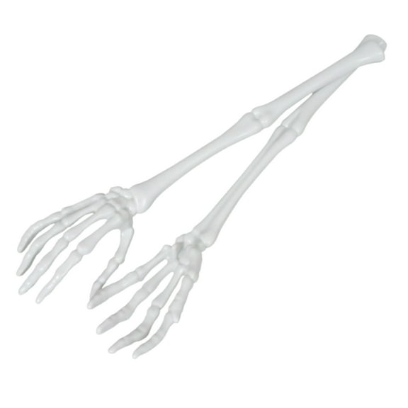 (2) Halloween Skeleton Hand Salad Tongs, 12.85 in. Kitchen Fork or Spoon Meal Servers Bread Dessert Spooky Utensils Tableware Dinner Buffet Home Party Prop Decoration & CUSTOM Storage Carrier