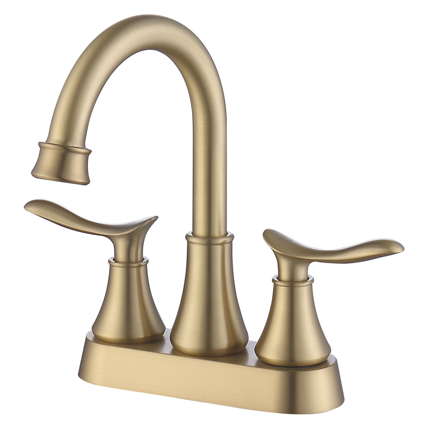 2-Handle 4-Inch Brushed Gold Bathroom Faucet, Bathroom Vanity Sink ...