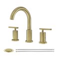 thumbnail image 1 of PARLOS 2-Handle Widespread Bathroom Faucet  with Metal Pop-up Drain Assembly and Supply Lines, Brushed Gold, 1 of 11