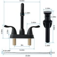thumbnail image 1 of 2 Handle Matte Black Bathroom Sink Faucet - 4 Inch Centerset with - Drain and Supply Lines, 1 of 8