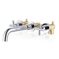 thumbnail image 1 of 2 Handle Wall Mount Bathroom Faucet and Rough-in Valve Included, 1 of 8