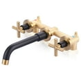 thumbnail image 1 of 2 Handle Wall Mount Bathroom Faucet and Rough-in Valve Included, 1 of 8