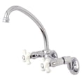 thumbnail image 1 of 2-Handle Wall Mount Kitchen Faucet, Polished Chrome, 1 of 1