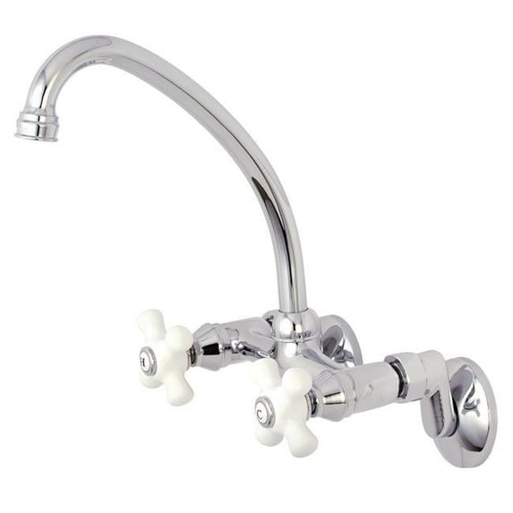 2-Handle Wall Mount Kitchen Faucet, Polished Chrome