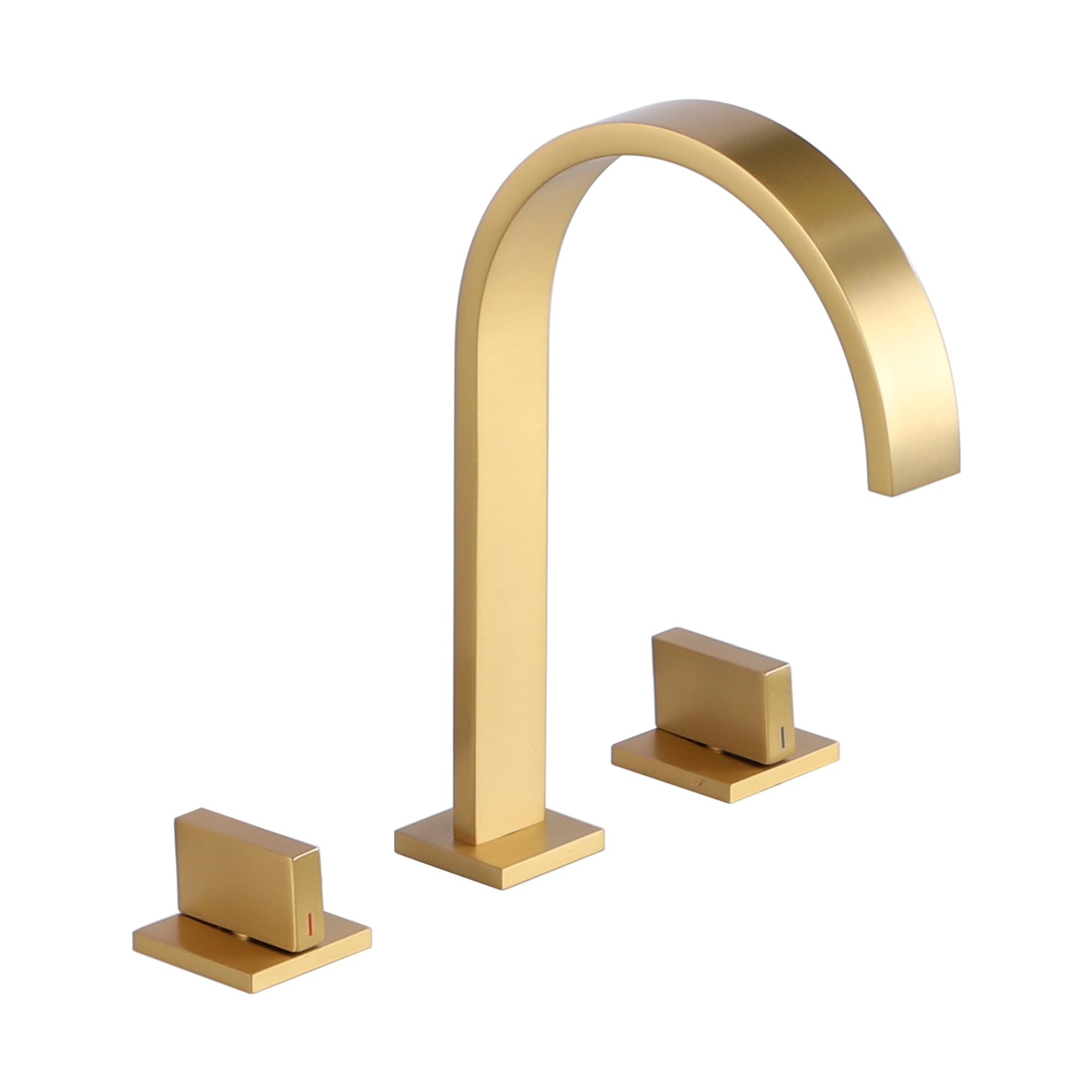 2Handle Widespread Bathroom Sink Faucet Solid Brass 9 Inches Waterfall