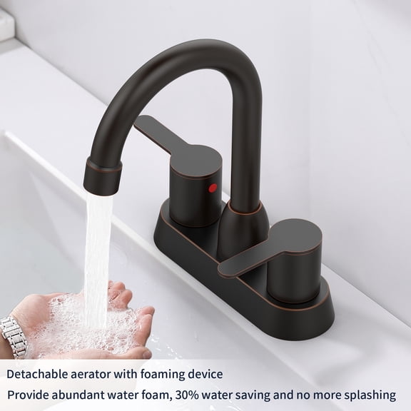 2 Handles Bathroom Sink Faucet, Oil Rubbed Bronze Centerset RV Bathroom Faucets for 2/3 Hole