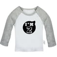 thumbnail image 1 of I'm 2 Happy Birthday Novelty T shirt For Baby, Newborn Babies T-shirts, Infant Tops, 0-24M Kids Graphic Tees Clothing (Long Gray Raglan T-shirt, 6-12 Months), 1 of 4