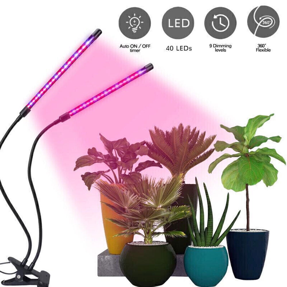 2 Head LED Grow Light Plants Full Spectrum Plant Grow Lamp with Stand