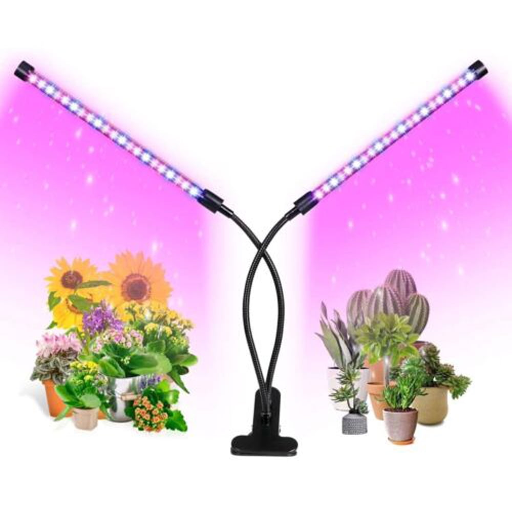 2 Heads LED Grow Light Plant Growing Lamp Full Spectrum for Indoor Hydroponics