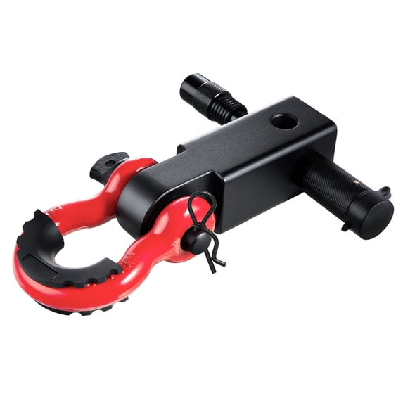 "2" Heavy-Duty Trailer Shackle Hitch Receiver - 66,000 lbs Tow D-Ring for Truck & Jeep Off-Road Recovery"