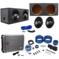 thumbnail image 1 of 2) Hifonics HFX12D4 12" 1600w Car Subwoofers+Sealed Sub Box+Mono Amplifier+Wires, 1 of 11