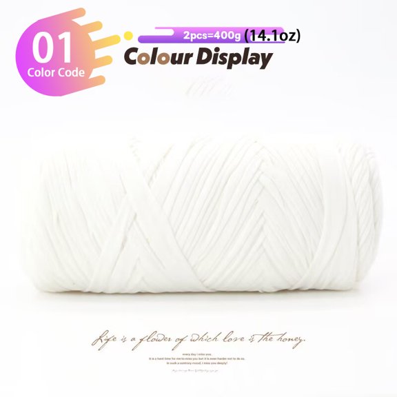 2 High-Quality Cloth Yarn Balls for Making Handmade DIY Material Yarn That Can Be Knitted or Crocheted Cloth Strip Pattern Crochet Thread for Making Bags, Slippers, Handicrafts, Hats, Cushions, Yarn
