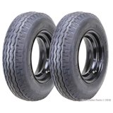 2 Highway Trailer Tire Wheel Assembly 8-14.5 14PR LR G 3100 Lbs 6x14.5 ...