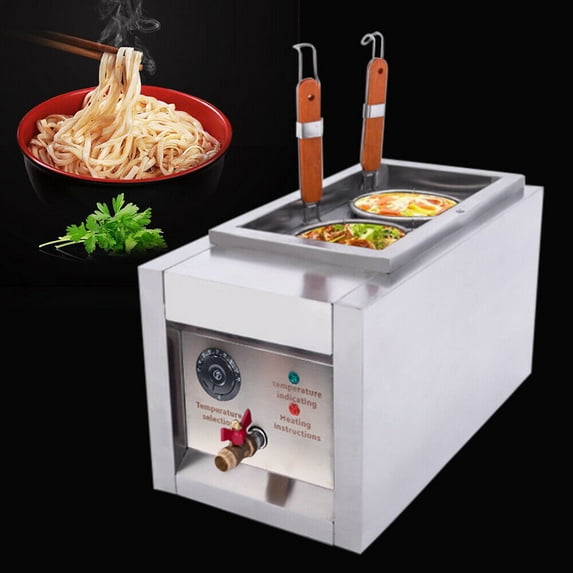 2-Hole 110V Electric Noodle Cooking Machine Pasta Cooker+2 Basket 2000W Commercial 2KW
