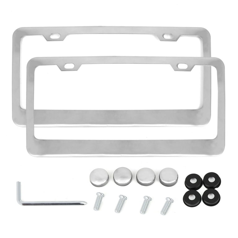 Set of 2 Stainless Steel Number Plate Holder Carbon Number Plate