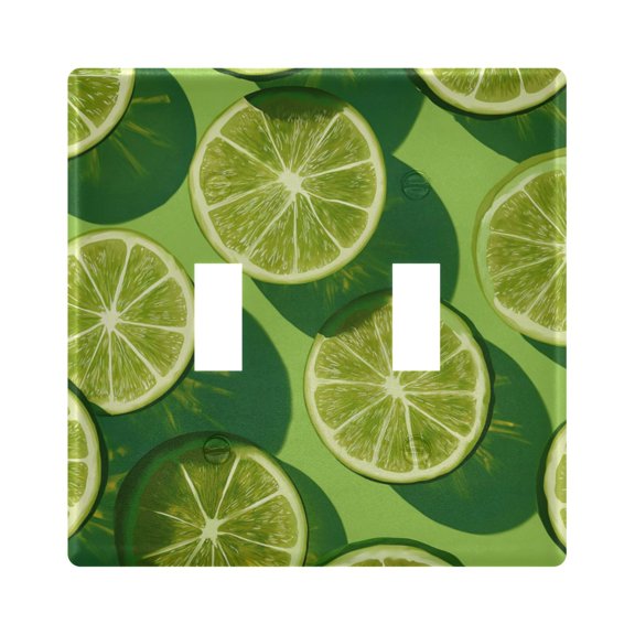 2-Hole Switch Plate Cover Faceplates Covers Smooth Rounded Corners Lime Slice Image
