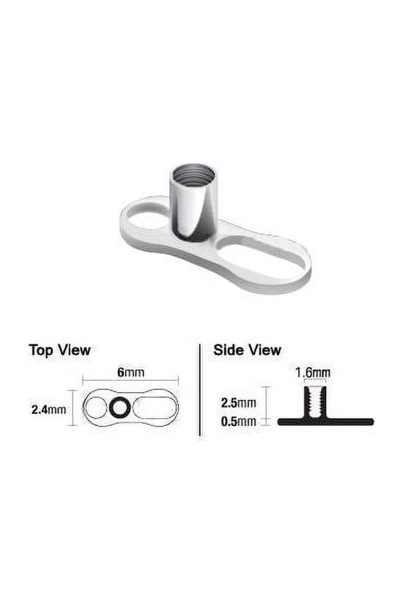 2 Hole Titanium Dermal Anchor Base