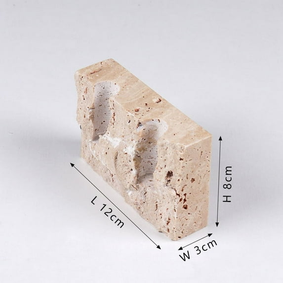2 Holes Marble Candlestick Holder for Wedding Dinner Party Vintage Travertine Stone Taper Candle Holder for Table Centerpiece (B)