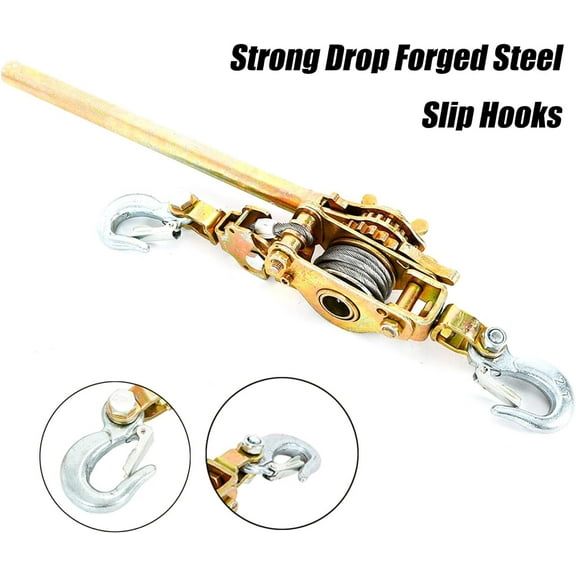 2 Hooks 2 Ton Hand Puller Heavy Duty Winch Pull Hoist Come Along Cable Lever New