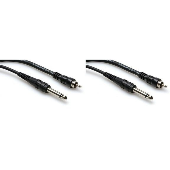 2 Hosa CPR-105 1/4" TS-RCA 5 Foot Unbalanced Interconnect Audio Cables