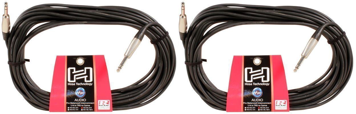 2) Hosa HSS-050 1/4" TRS 50ft Balanced Pro Audio Cables