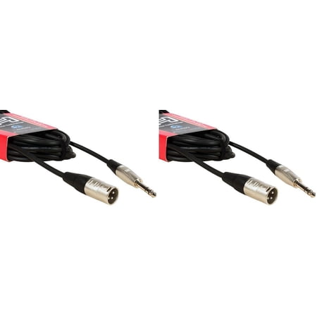 (2) Hosa HSX-020 1/4" TRS - XLR Male 20 Foot Pro Speaker Cables