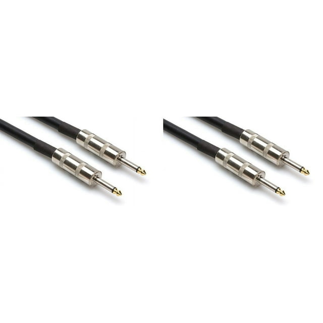 (2) Hosa SKJ-420 14 Gauge AWG 20' Foot 1/4" TS To 1/4" TS Speaker Cables Pair