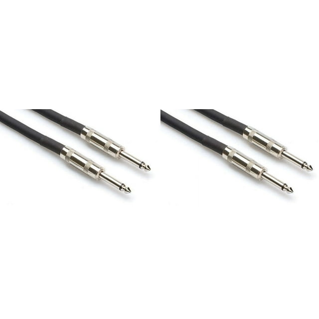 2 Hosa SKJ-603 3' Foot 1/4" TS To 1/4" TS Speaker Cables