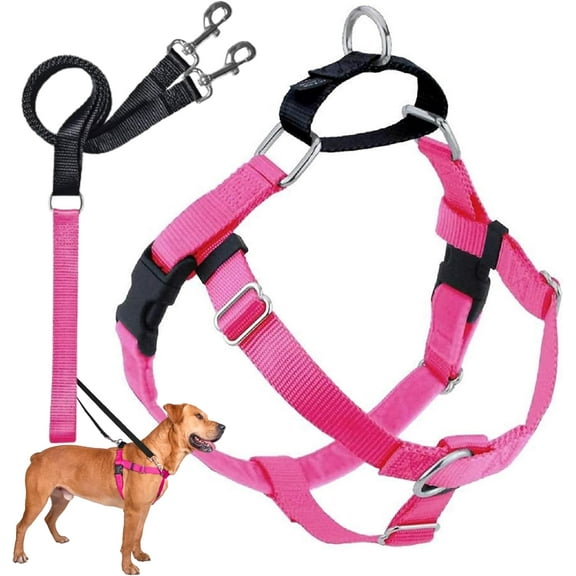 2 Hounds Design Freedom No Pull Dog Harness Medium Hot Pink
