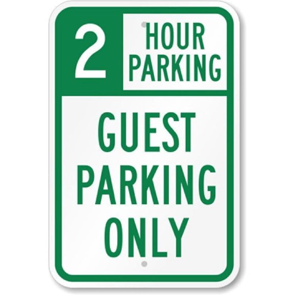 2 Hour Parking Weatherproof Metal Sign Size: 8 x 12 Inch
