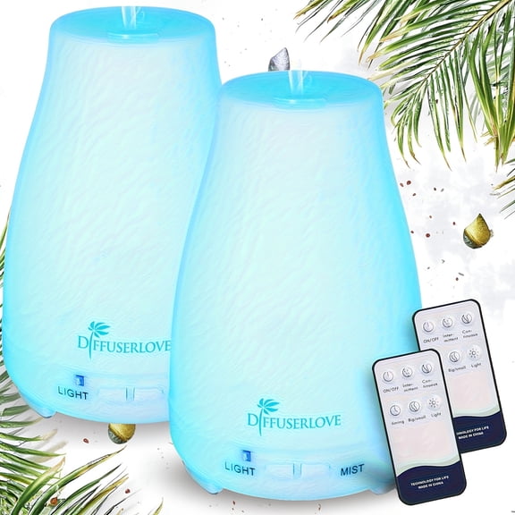 2 Humidifiers For Bedroom, Essential Oil Diffuser,  7-Color Lighting, Automatic Shut-Off, Home Aromatherapy, Suitable For Bedrooms And Offices
