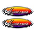 thumbnail image 1 of 2 Hurricane Red Racing Oval Stickers, 1 of 2