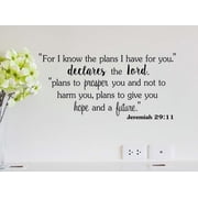 #2 for I Know The Plans i Have for You 22 x 10 Vinyl Wall Quote Vinyl Religious Decal Entry Sticker Corinthians Art Decor Motivational Inspirational Decorative Lettering