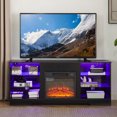 2IN1 3D Fireplace TV Stand, Wood Entertainment Center with LED Lights