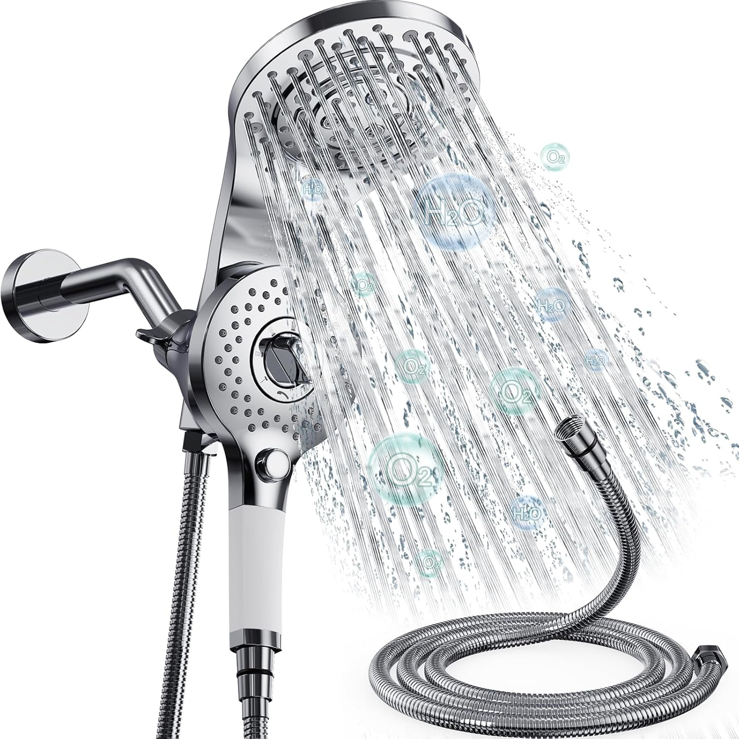 2 IN 1 Anti Clogging High Pressure Shower Heads With Handheld