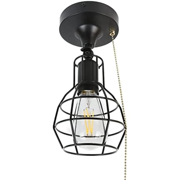 2-IN-1 Ceiling Light & Wall Sconce with Adjustable Pull Chain , Industrial Ceiling Light for Hallway/Entryway/Bedroom/Farmhouse$$Tools & Hardware Other