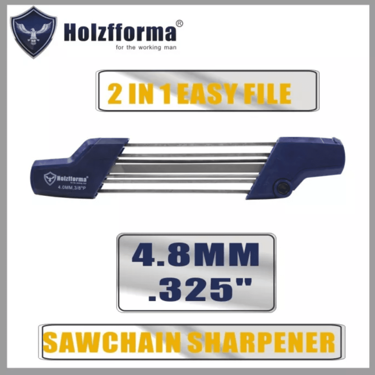 2 IN 1 Easy File .325 3/16 4.8mm Chainsaw Chain Sharpener Wagners ...