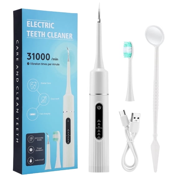 DREAMSOME 2-IN-1 Electric Teeth Cleaner, Portable Household Toothbrush with LED Light & 6 Adjustable Modes for Home Use Adults Kids