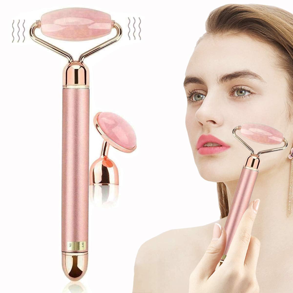 vibrating jade facial massager Vida natural jade vibrating lift & countour beauty roller main image 0