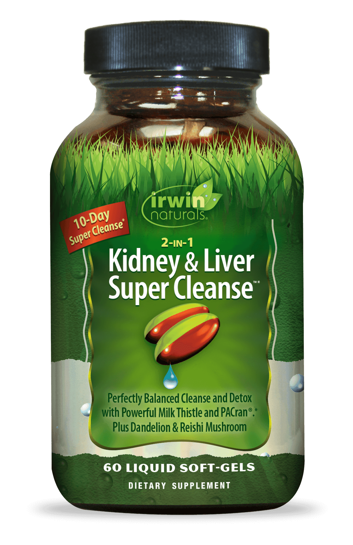 Irwin Naturals 2-in-1 Kidney & Liver Super Cleanse 60 Liquid Soft-Gels