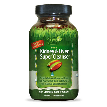 Irwin Naturals 2-in-1 Kidney & Liver Super Cleanse 60 Liquid Soft-Gels