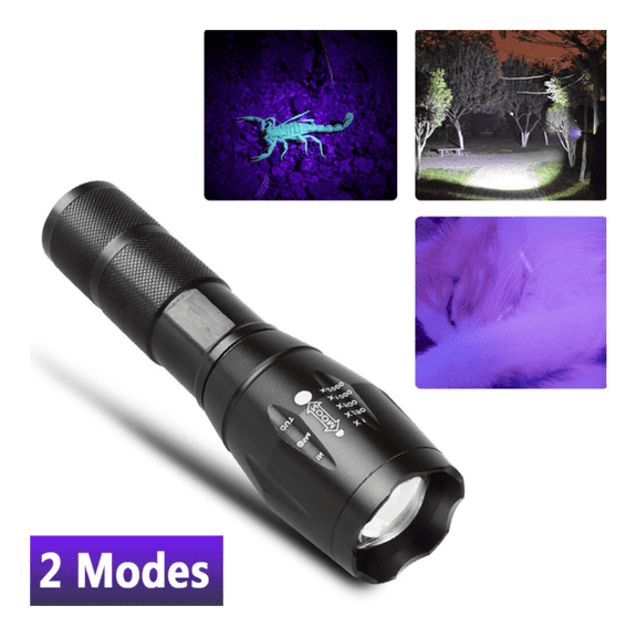 2 IN 1 LED Flashlight UV + white Zoomable LED Flashlight Detection Lamp(TK/TMEU for self-pickup)