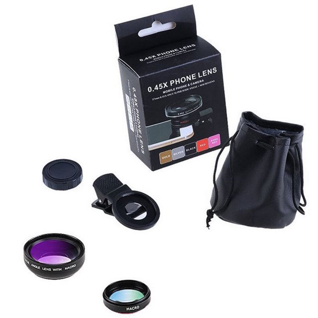 2 IN 1 Lens Universal Clip Mobile Phone Lens Professional 0.45x Super